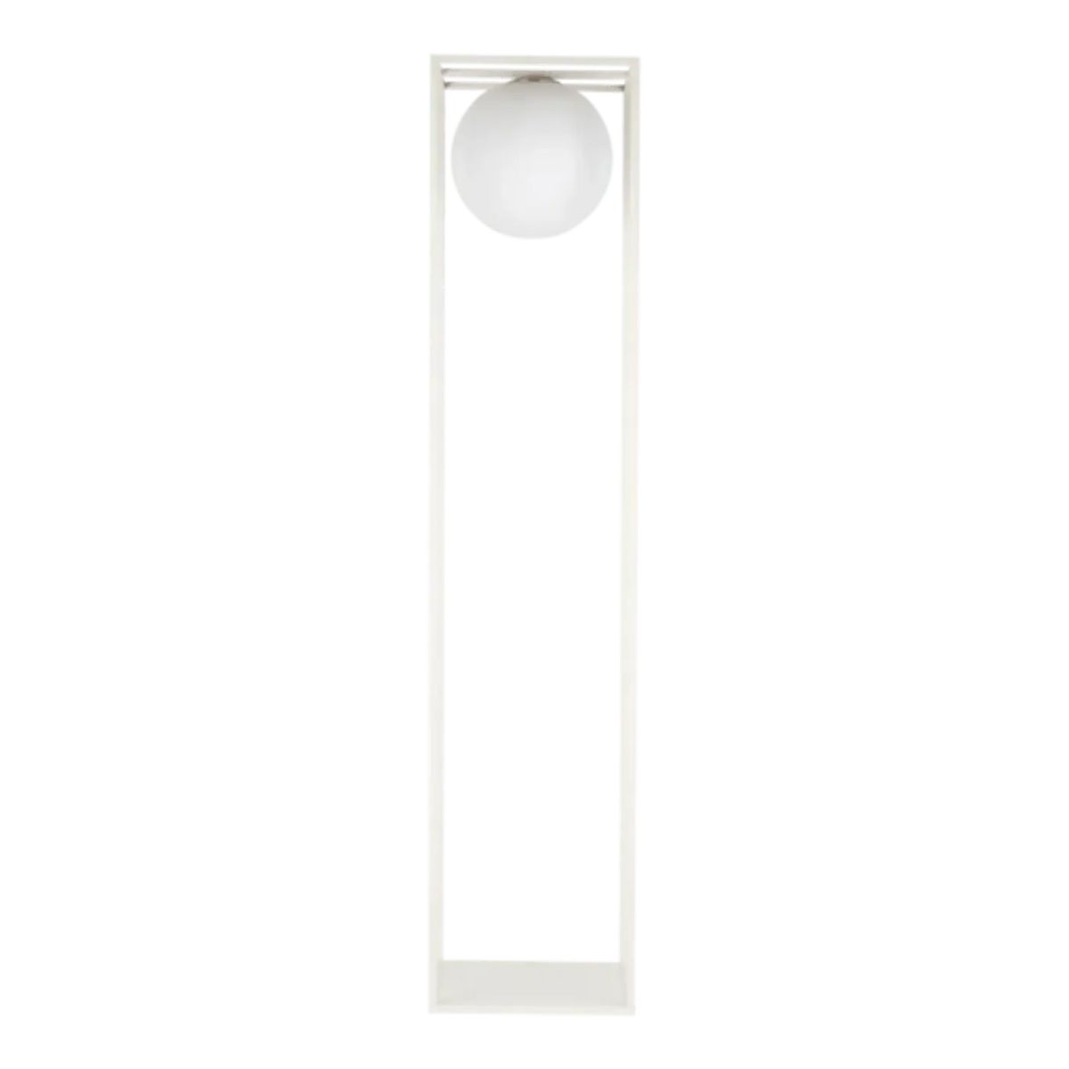 Lampadaire à cadre et globe en verre, 61,5 cm ou 145 cm, blanc