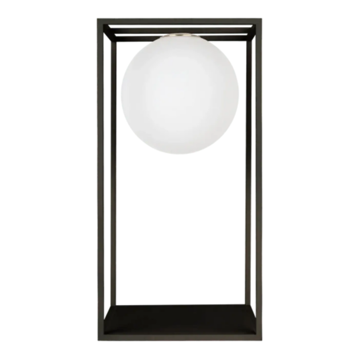 Lampadaire à cadre et globe en verre, 61,5 cm ou 145 cm, noir/blanc