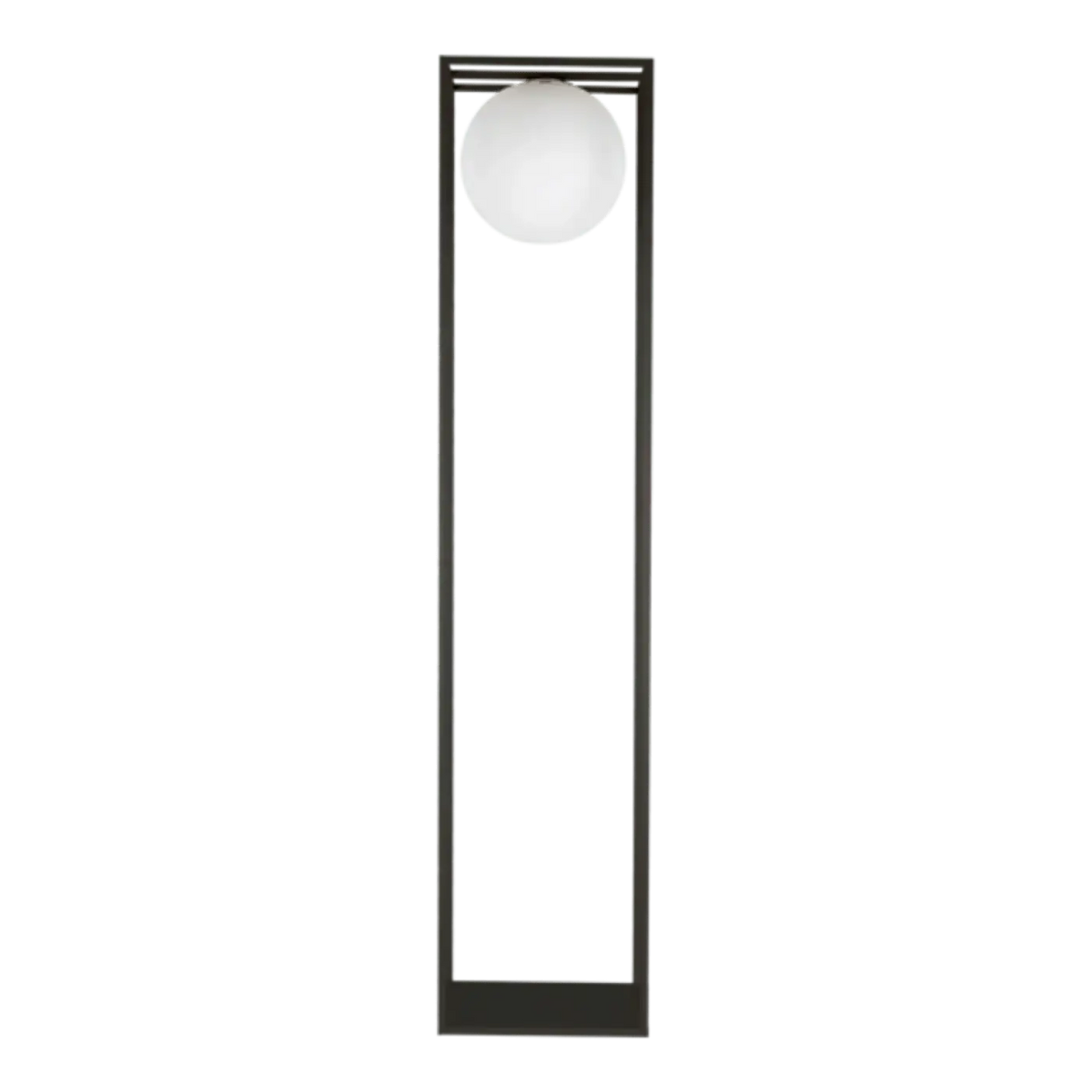 Lampadaire à cadre et globe en verre, 61,5 cm ou 145 cm, noir/blanc
