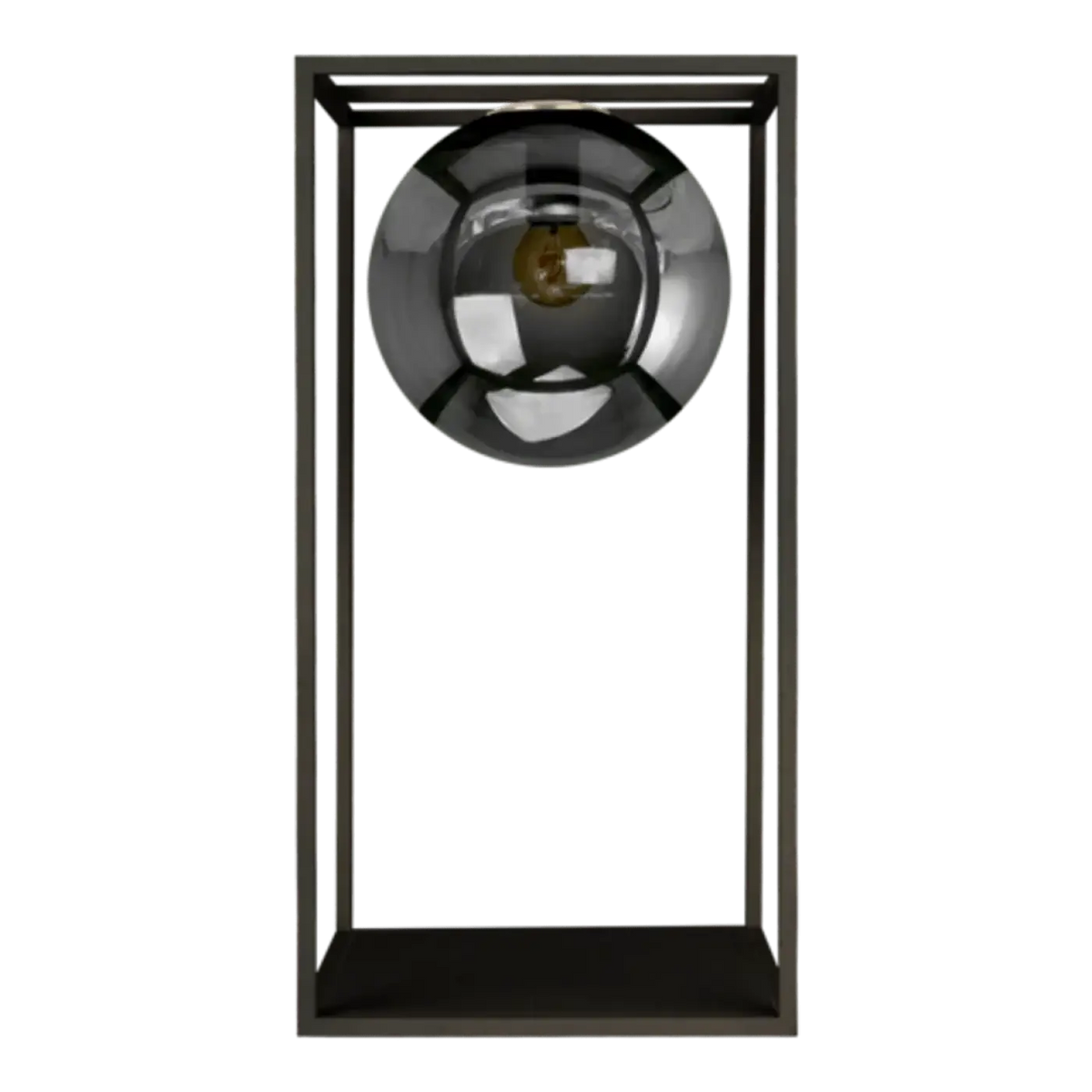 Lampadaire à cadre et globe en verre, 61,5 cm ou 145 cm, noir