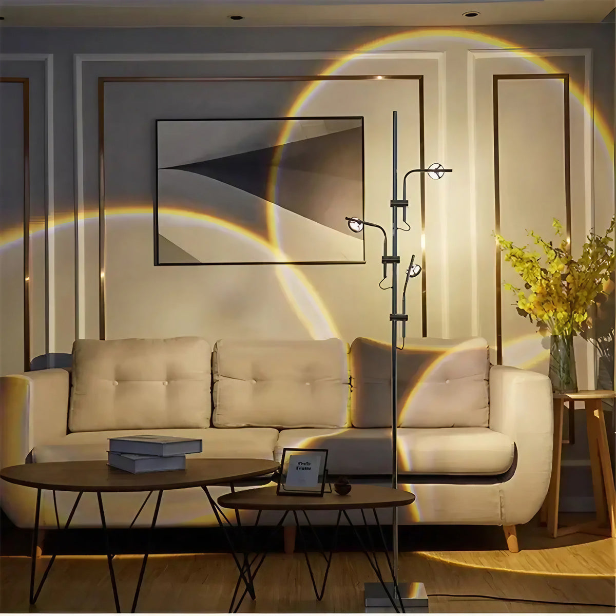 Lampadaire design à projections lumineuses, tailles S et M