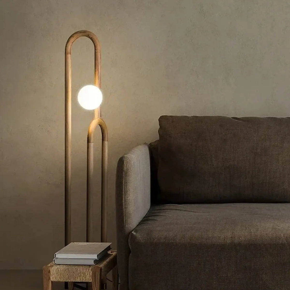 Lampadaire à boule lumineuse, noir ou marron, marron