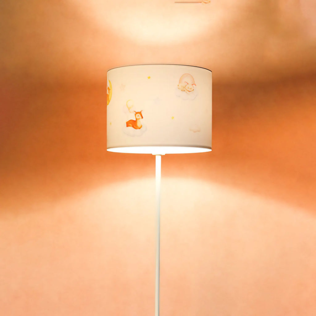 Lampadaire enfant au faon sur un nuage, 150 cm, pied métal