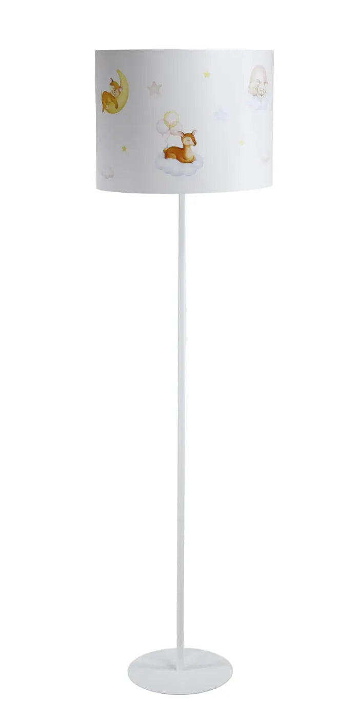 Lampadaire enfant au faon sur un nuage, 150 cm, pied métal