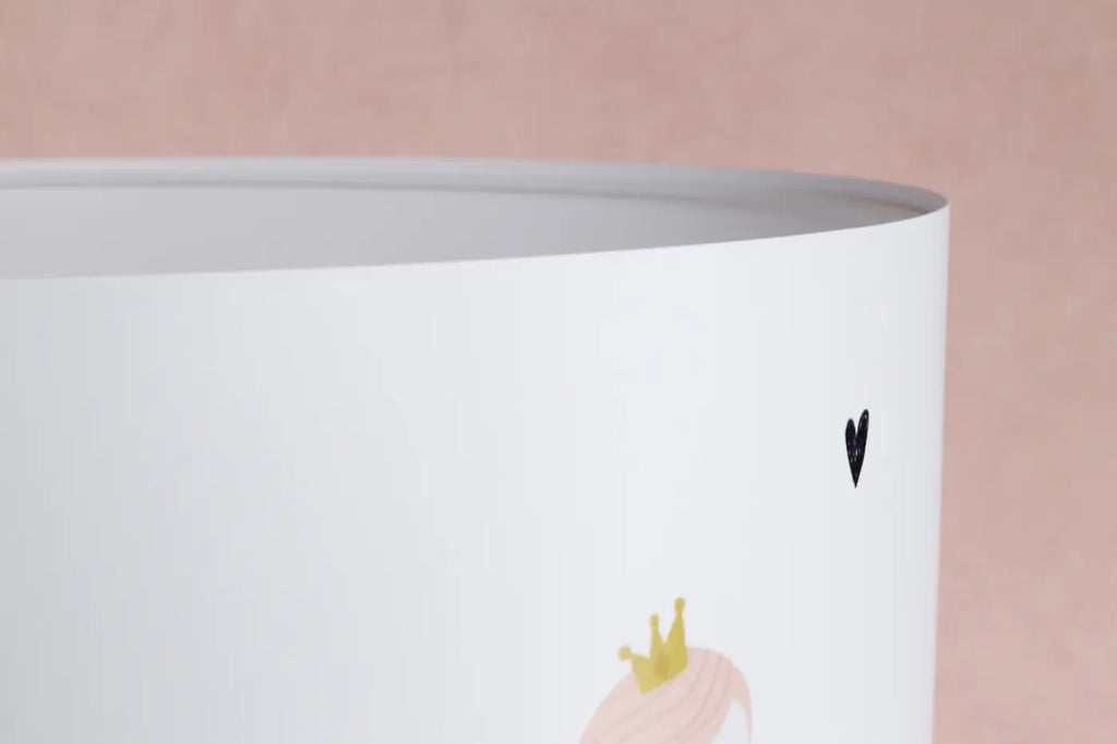 Lampadaire enfant princesse et carrosse, pied blanc, 150 cm