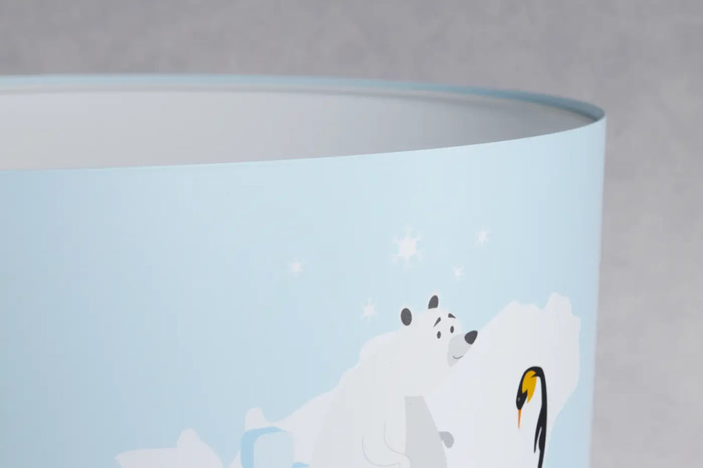 Lampadaire enfant bleu, ours polaire et bateau dans les glaces