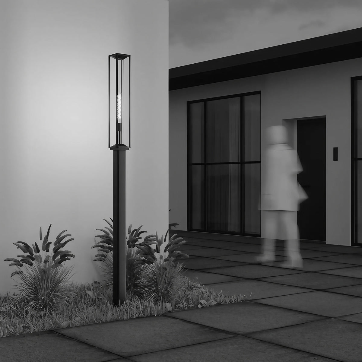 Lampadaire extérieur style loft en aluminium graphite, 75 ou 220 cm