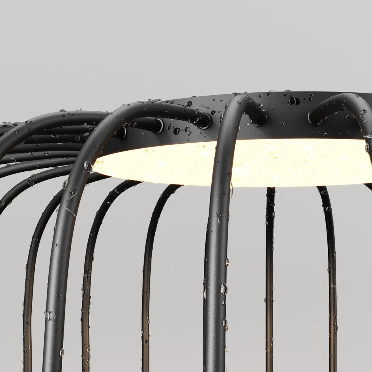 Lampadaire extérieur LED en fil d'acier noir ajouré, 65 cm