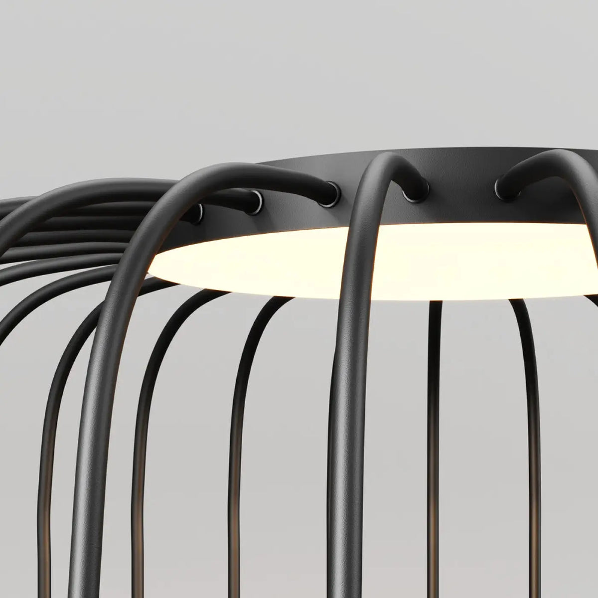 Lampadaire extérieur LED en fil d'acier noir ajouré, 65 cm
