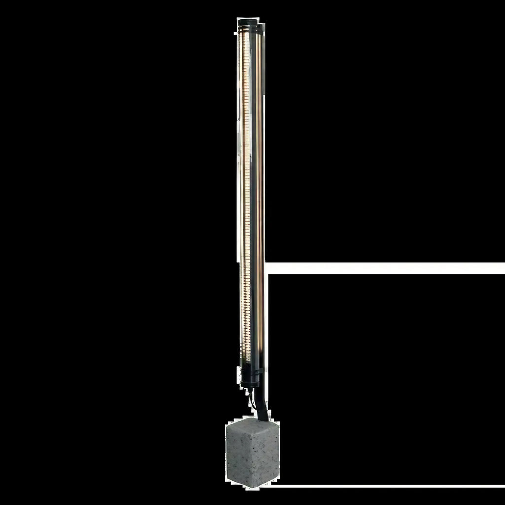 Lampadaire extérieur tube LED IP65, 1,63 m, grille ou nid d'abeille, noir