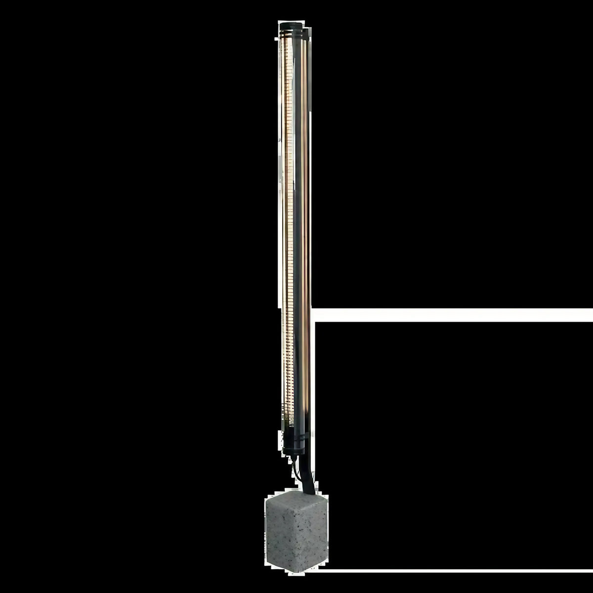 Lampadaire extérieur tube LED IP65, 1,63 m, grille ou nid d'abeille, noir