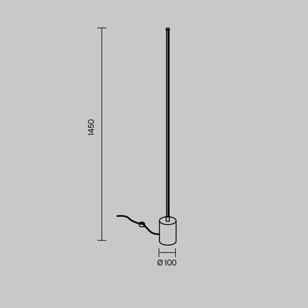 Lampadaire LED colonne lumineuse en aluminium noir, 145 cm