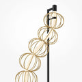 Lampadaire LED en cage de tiges d'acier doré, 155 cm