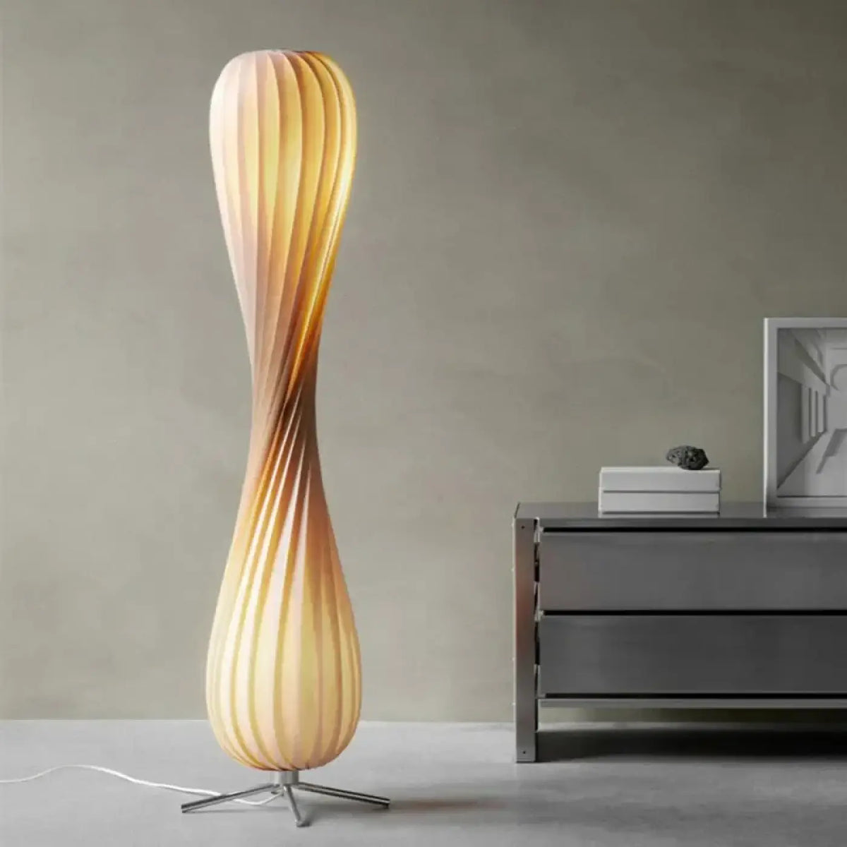 Lampadaire japonais en bois torsadé, taille S ou M
