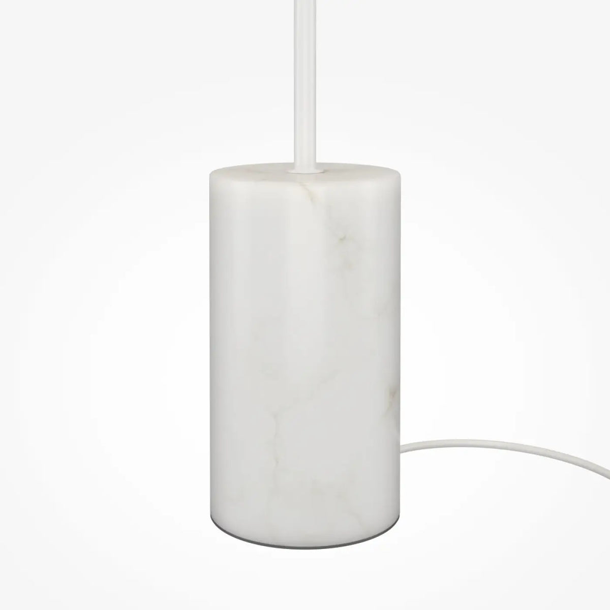 Lampadaire LED globe opalin sur base effet marbre, 145 cm