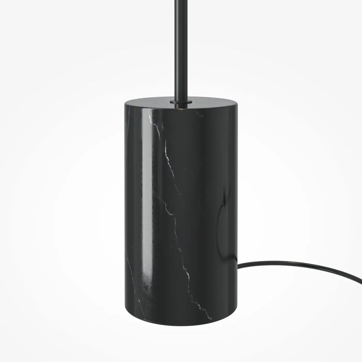Lampadaire LED globe opalin sur base effet marbre, 145 cm