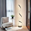 Lampadaire LED sculptural, noir ou blanc, lumière au choix, noir