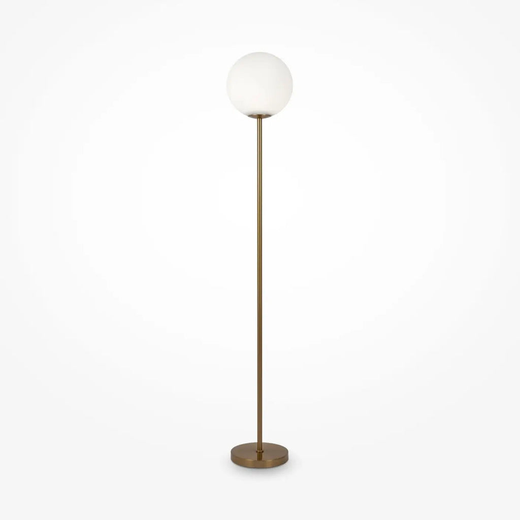 Lampadaire LED à globe opalin décentré, 155 cm, noir ou doré