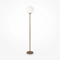 Lampadaire LED à globe opalin décentré, 155 cm, noir ou doré
