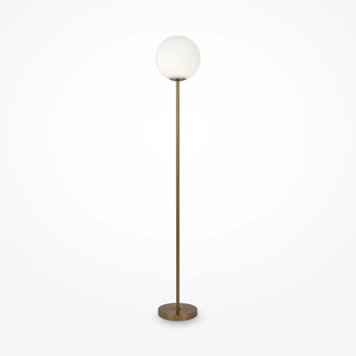Lampadaire LED à globe opalin décentré, 155 cm, noir ou doré
