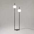 Lampadaire LED à deux globes en verre, 150 cm, noir ou doré, noir