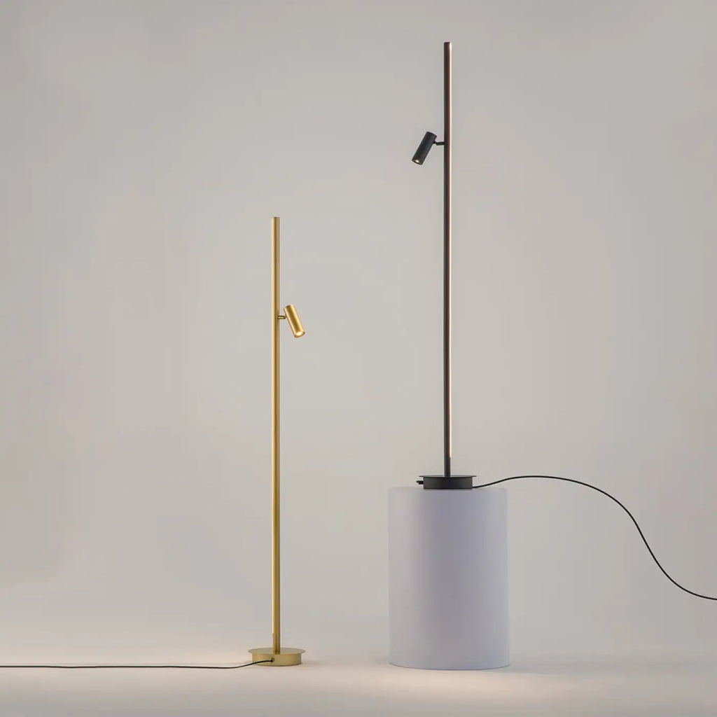 Lampadaire LED ultra-fin à lumière indirecte, noir ou doré