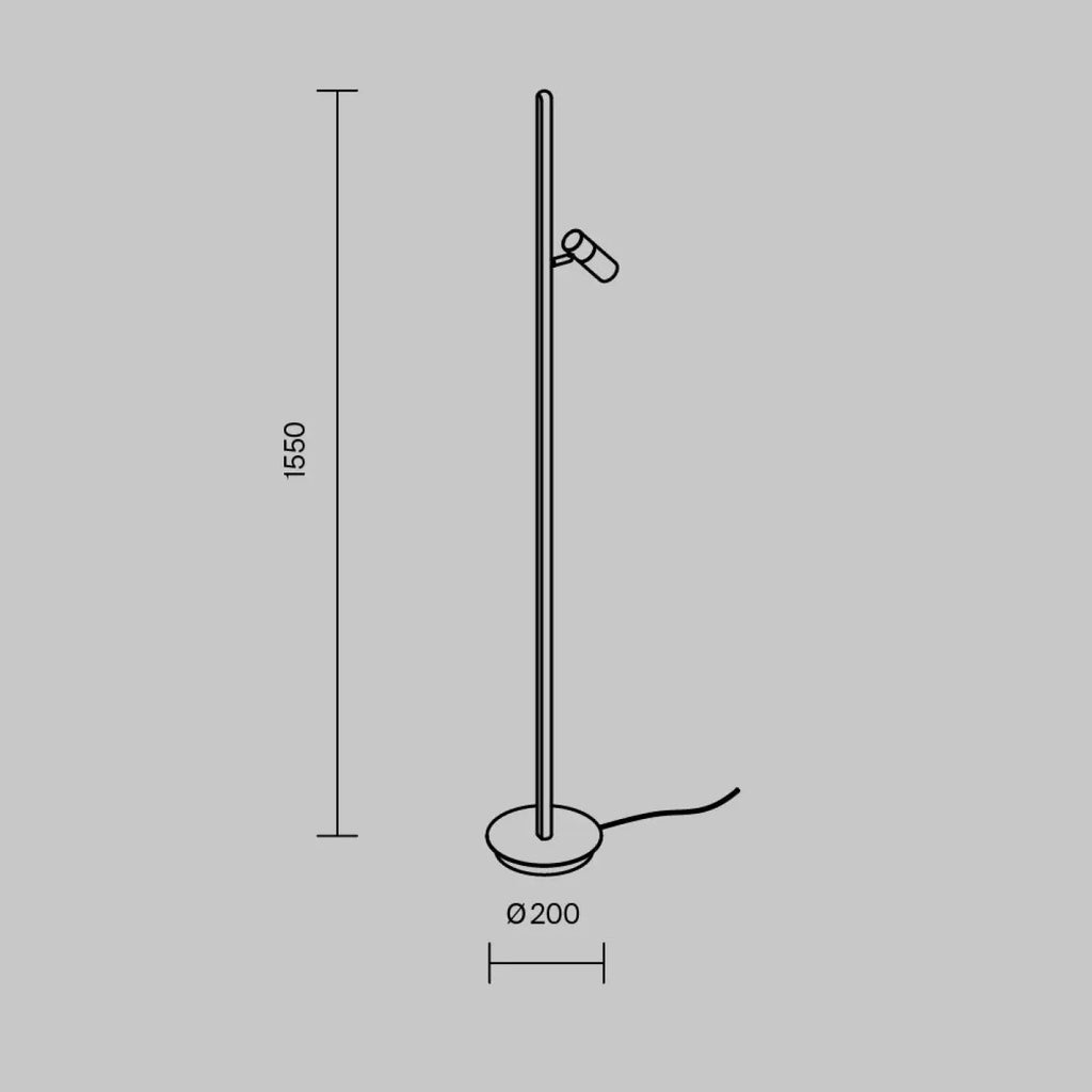 Lampadaire LED ultra-fin à lumière indirecte, noir ou doré