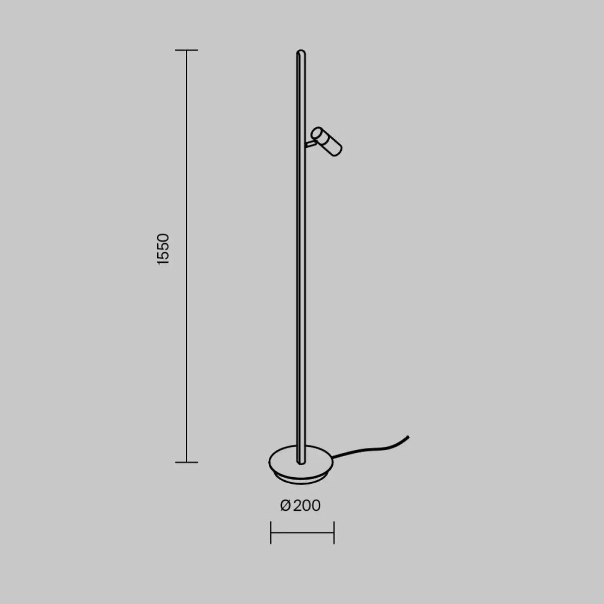 Lampadaire LED ultra-fin à lumière indirecte, noir ou doré