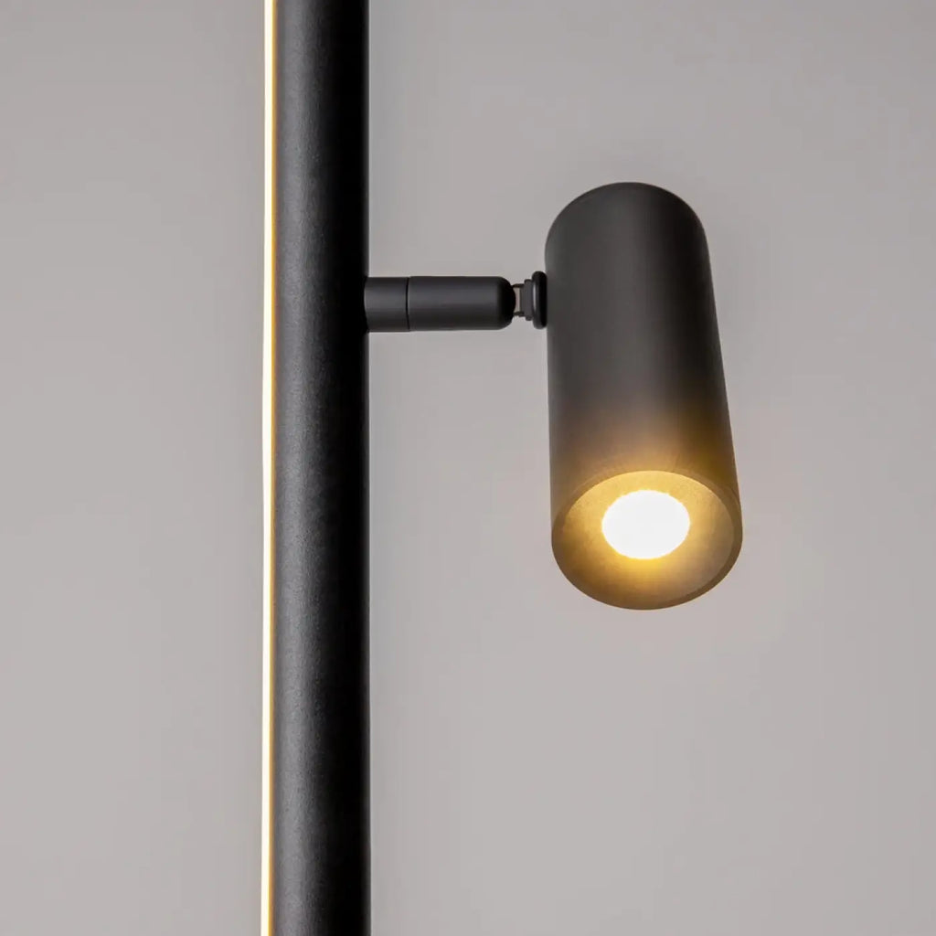 Lampadaire LED ultra-fin à lumière indirecte, noir ou doré