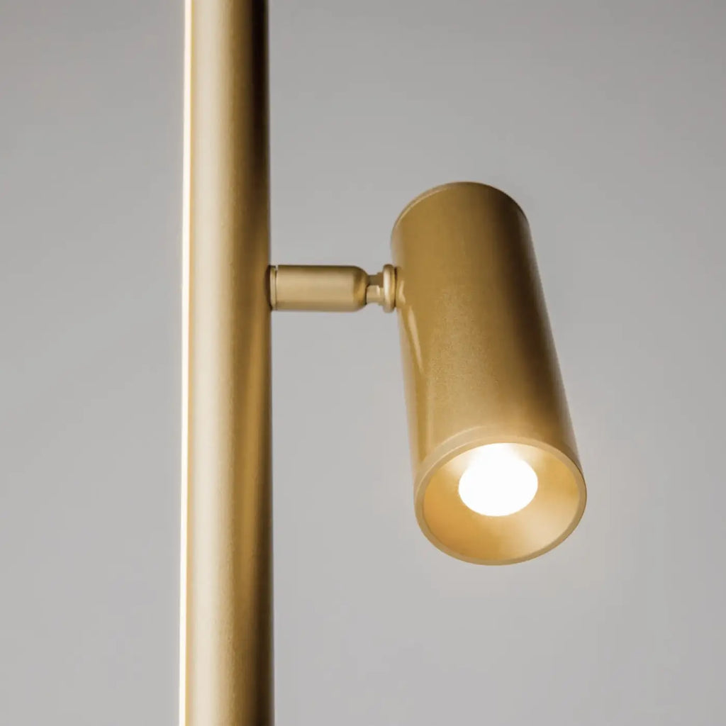 Lampadaire LED ultra-fin à lumière indirecte, noir ou doré