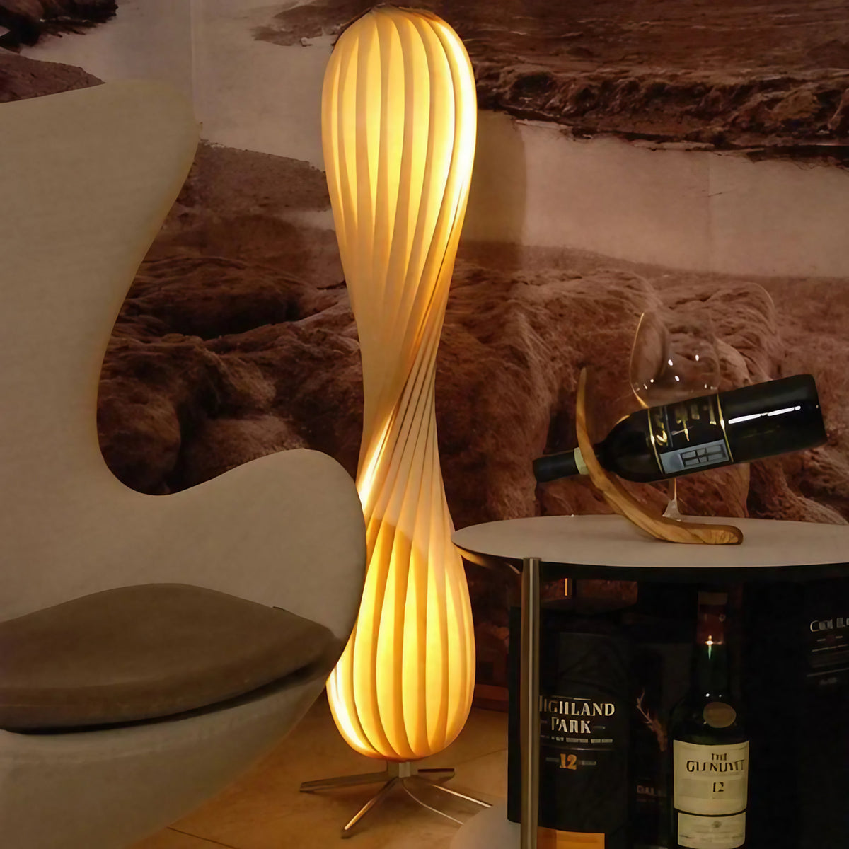 Lampadaire sculptural marron, tailles S ou M