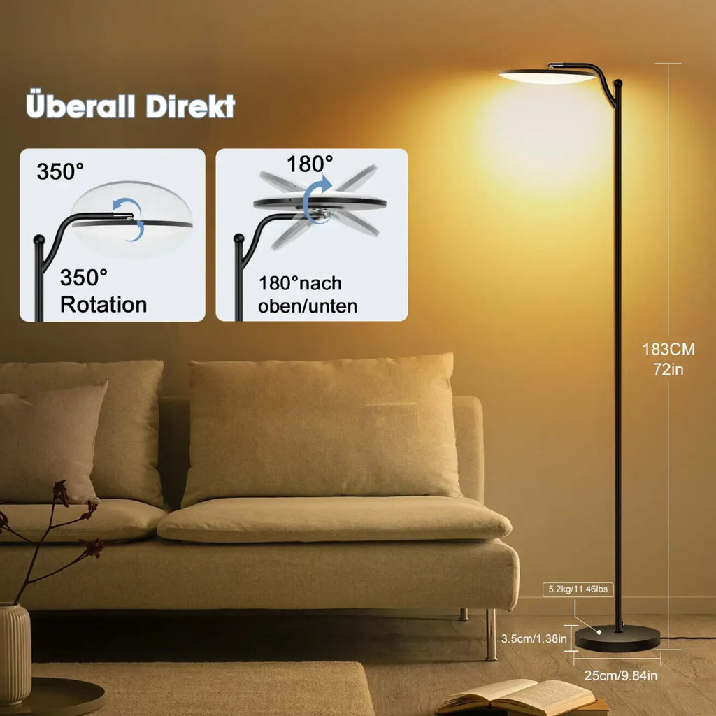 Lampadaire minimaliste en métal noir pour la chambre