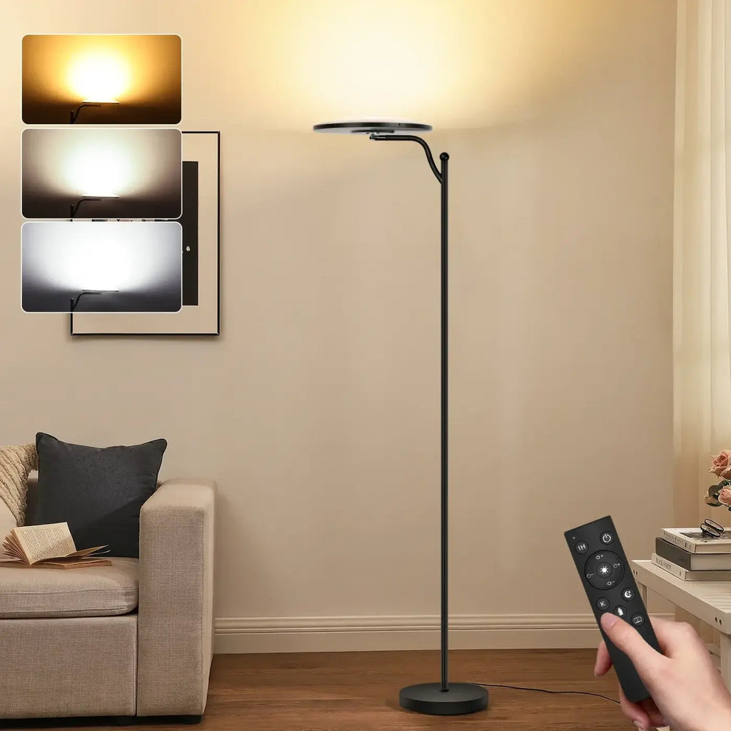 Lampadaire minimaliste en métal noir pour la chambre