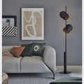 Lampadaire moderne à double éclairage, silhouette graphique