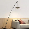 Lampadaire arc moderne avec diffuseur suspendu