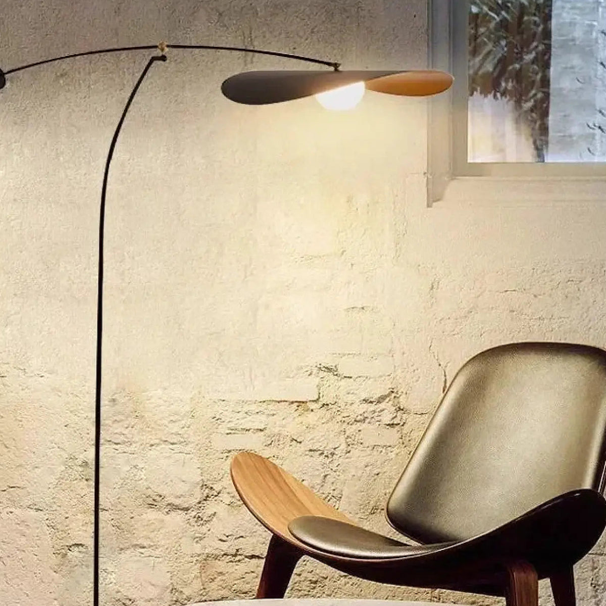 Lampadaire arqué moderne, doré ou noir, quatre options de lumière