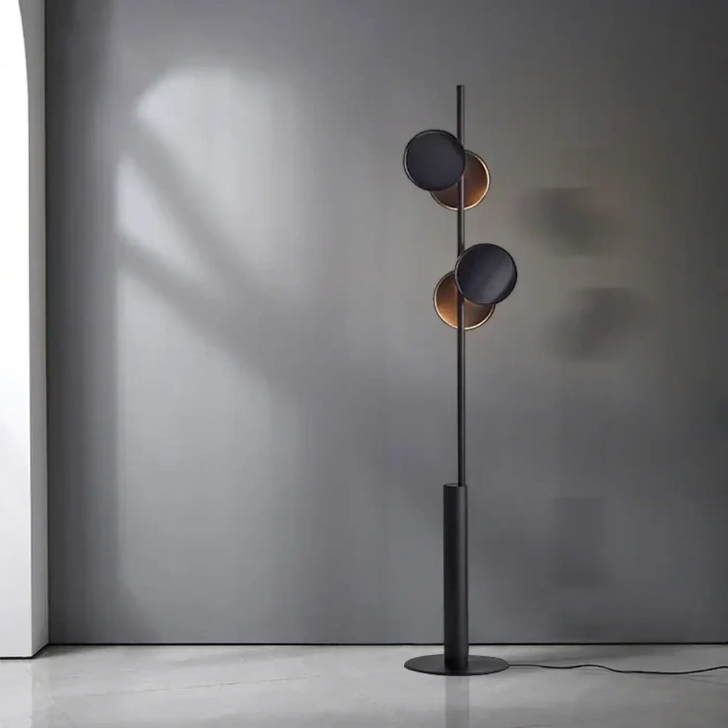 Lampadaire moderne à double éclairage, silhouette graphique