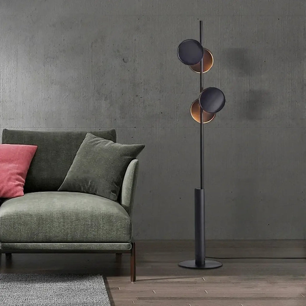 Lampadaire moderne à double éclairage, silhouette graphique