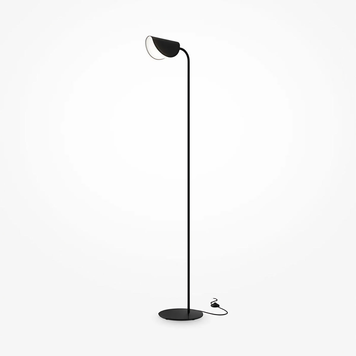 Lampadaire feuille d'acier noir, 140 cm, lumière indirecte