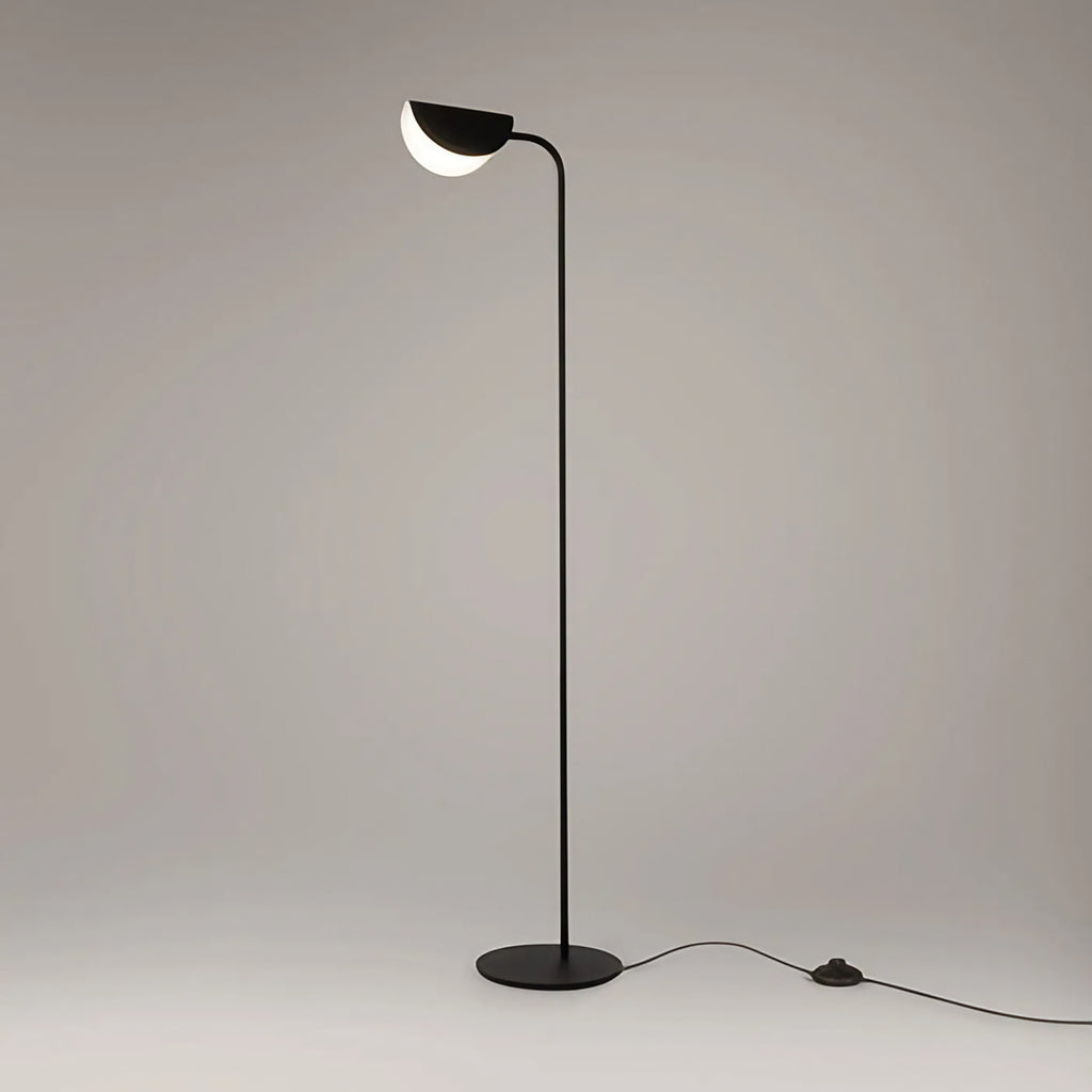 Lampadaire feuille d'acier noir, 140 cm, lumière indirecte