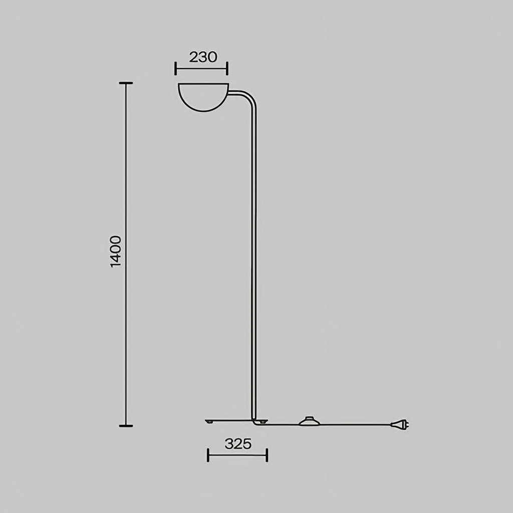 Lampadaire feuille d'acier noir, 140 cm, lumière indirecte