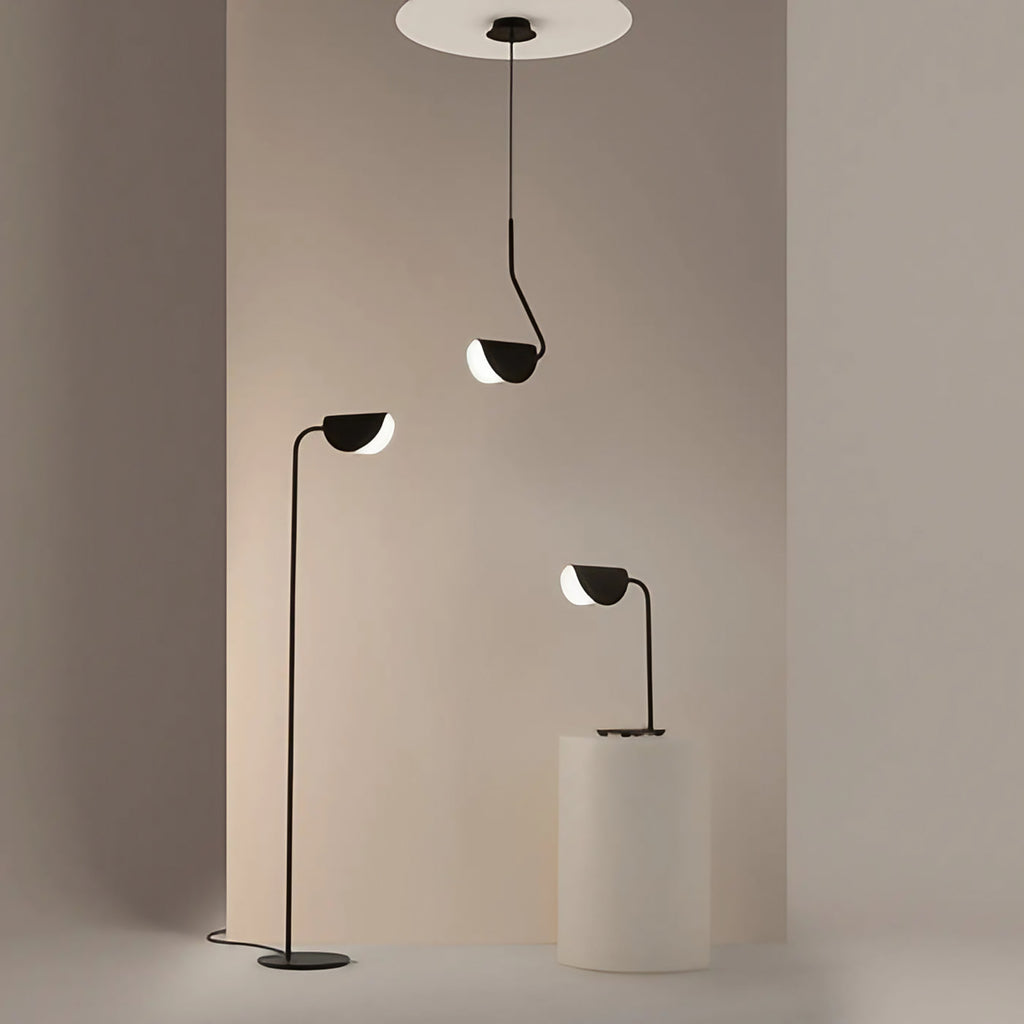 Lampadaire feuille d'acier noir, 140 cm, lumière indirecte