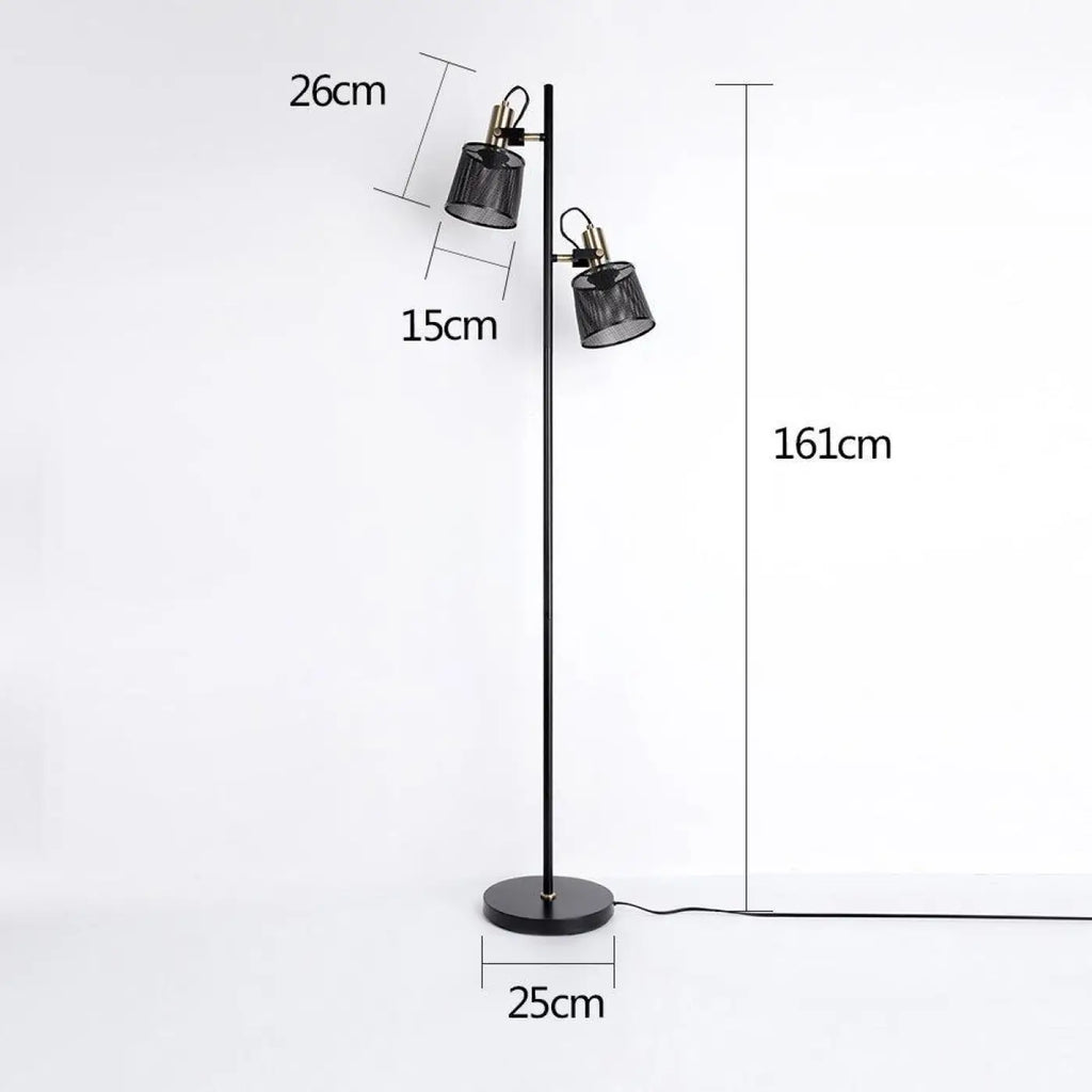 Lampadaire noir design, lampe sur pied aux lignes nettes
