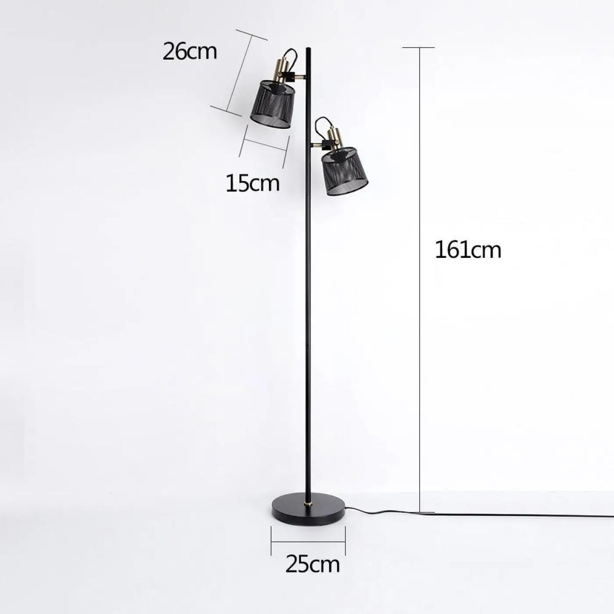 Lampadaire noir design, lampe sur pied aux lignes nettes