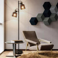 Lampadaire noir design, lampe sur pied aux lignes nettes