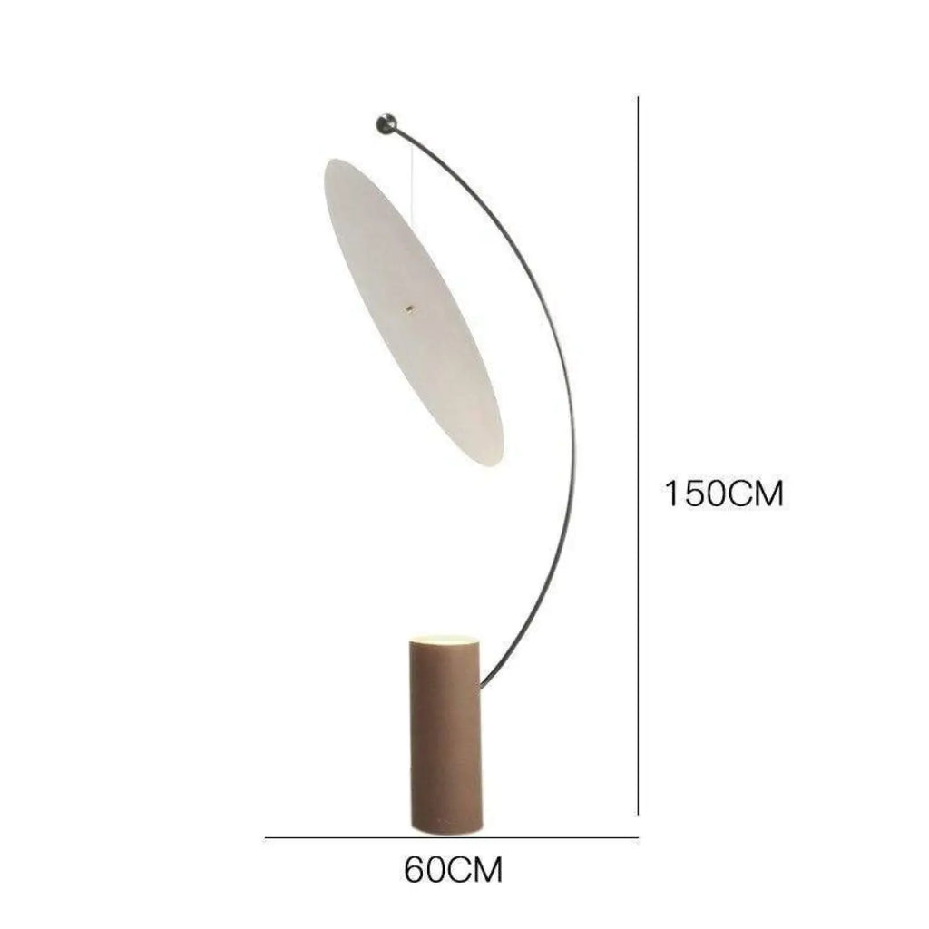Lampadaire rond sur pied aux lignes arrondies