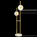 Lampadaire Art déco à reliefs géométriques, verre soufflé vert