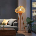 Lampadaire sur pied en rotin, style naturel et bohème