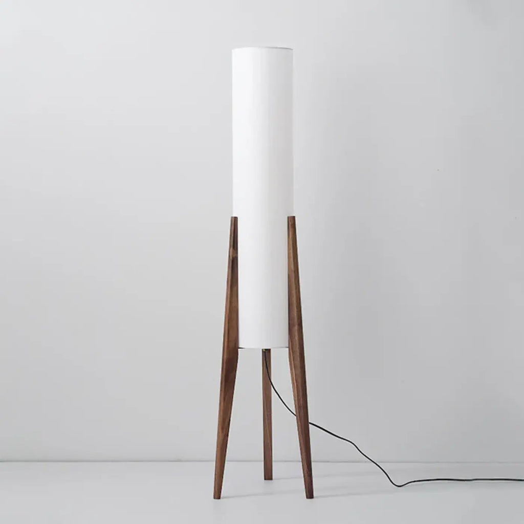 Lampadaire trépied nordique en bois naturel, beige ou marron