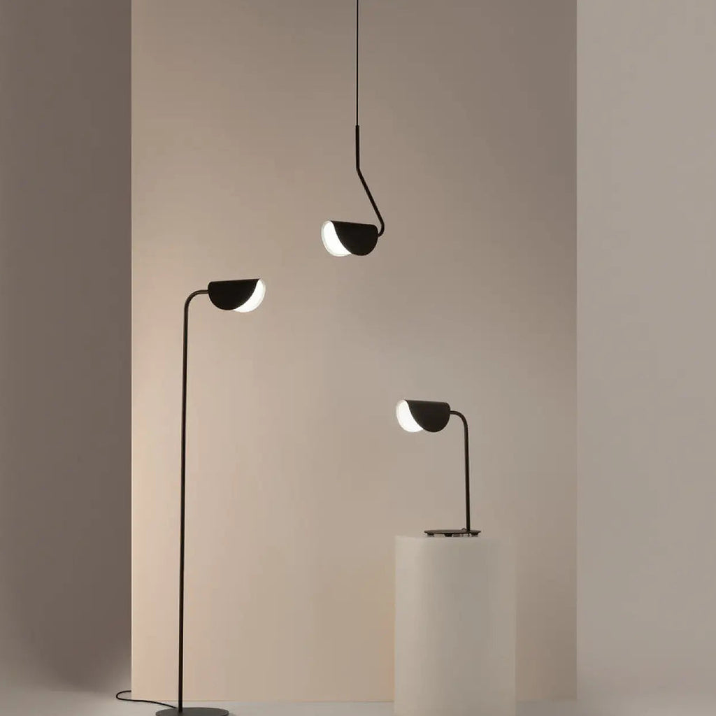Lampe de chevet feuille d'acier noir, 43,5 cm, culot G9
